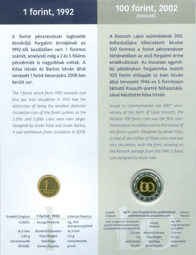 2021. vi 75 ves a Forint Ikonikus szett tkrveret (proof) forgalmi sor