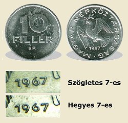 1967-es 10 fillér hegyes 7-essel - (1967 10 fillér)