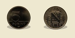 2021-es 5 forint 75 éves a forint N betű - (2021 5 forint)