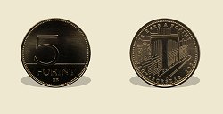 2021-es 5 forint 75 éves a forint T betű - (2021 5 forint)