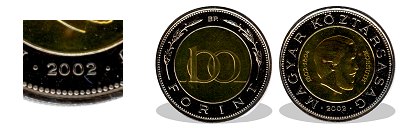 2002-os 100 forint Kossuth BU