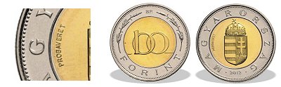 2012-es 100 forint próbaveret