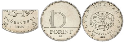 1995-ös 10 forint FAO Próbaveret PP