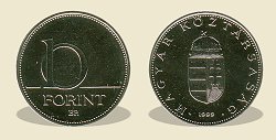 1999-es 10 forintos BU fényesített
