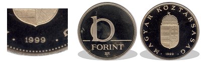 1999-es 10 forint proof tükörveret