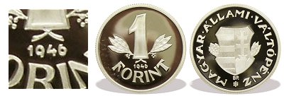 1946-os 1 forint Mester Darab része ezüstből