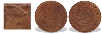 1967-es 1 forint réz