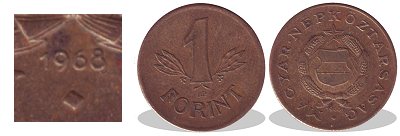 1968-as 1 forint réz