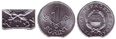 1976-es 1 forint kicsípett