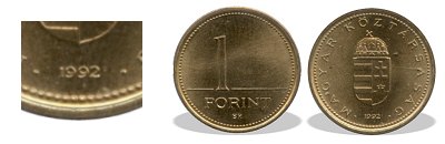 1992-es 1 forint BU fényesített