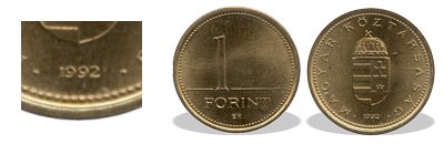 1992-es 1 forint BU fnyestett