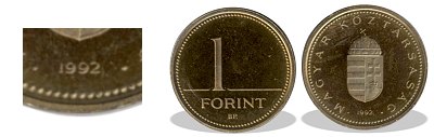 1992-es 1 forint proof tükörveret