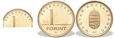 1992-es 1 forint prbaveret PP