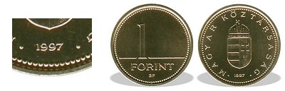1997-es 1 forint BU fényesített