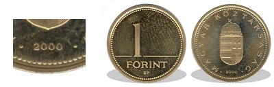 2000-es 1 forint proof tükörveret
