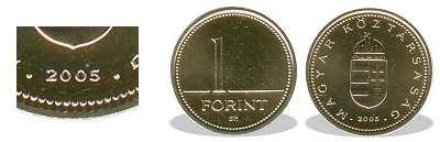 2005-ös 1 forint BU fényesített