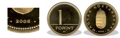 2006-os 1 forint proof tükörveret