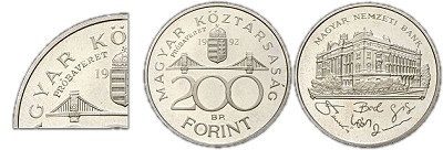 1992-es 200 forint PP prbaveret