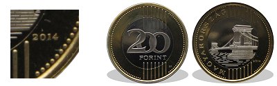 2014-es 200 forint proof tkrveret