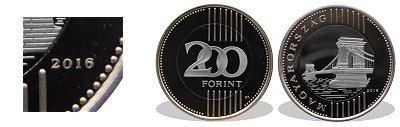 2016-os 200 forint proof tkrveret
