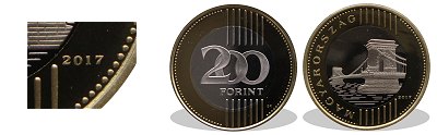 2017-es 200 forint proof tkrveret