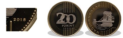 2018-as 200 forint proof tkrveret