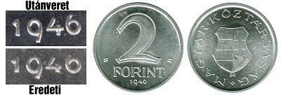1946-os 2 utánveret artex forintos