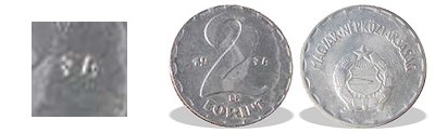1974-es 2 forint alumínium 1 forintos lapkán