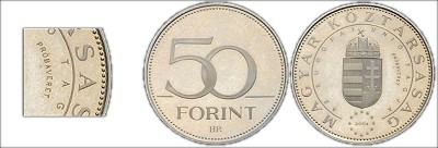 2004-es 50 forint Az Európai Unió tagja próbaveret.