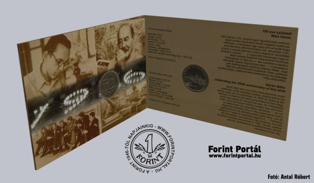 2011. vi forgalmi rms bliszter 100 ve szletett Bib Istvn forint emlkrms bliszter