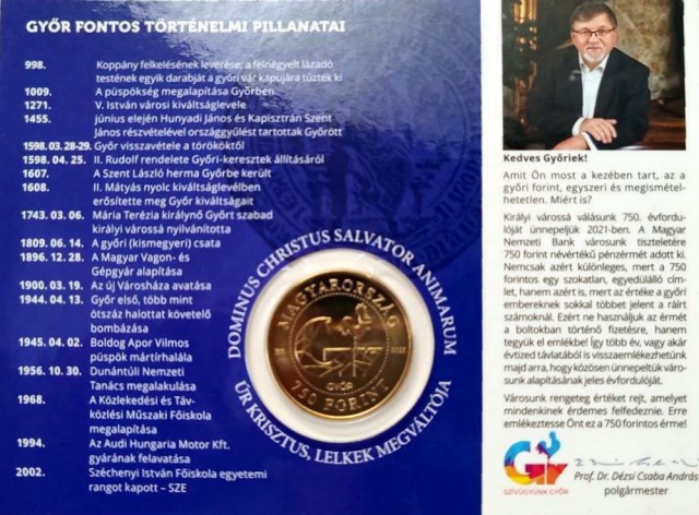 2021. �vi 750 �ves Gy�r kir�lyi v�ross� v�l�sa bliszter