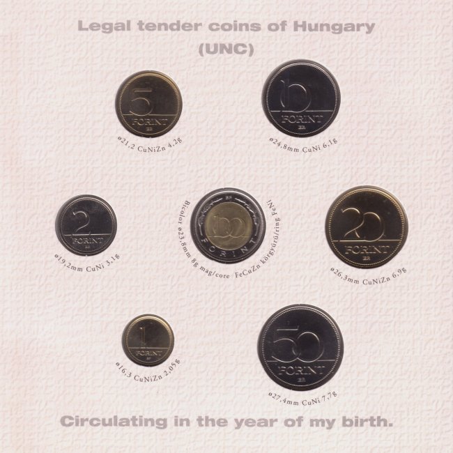 1996. vi extra verdefnyes BU (Brilliant Uncirculated) forgalmi sor