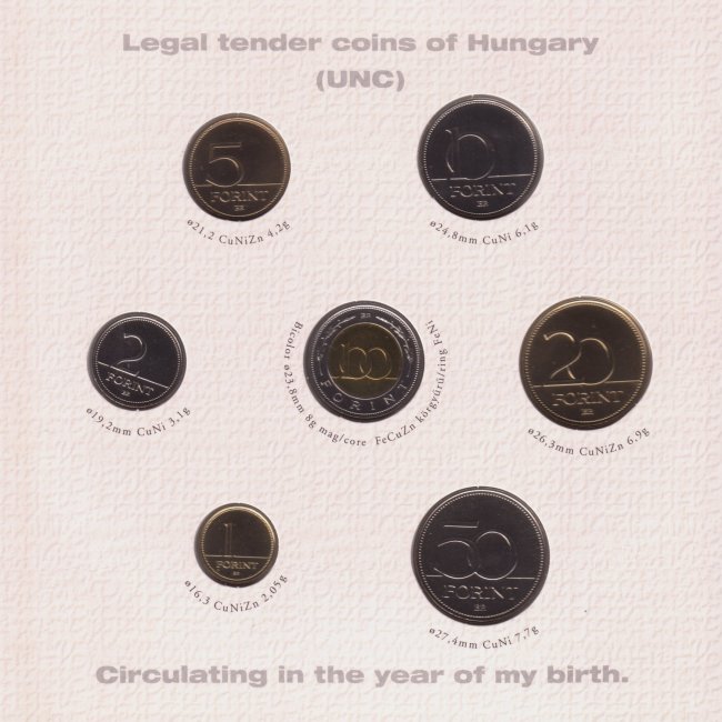 1998. vi extra verdefnyes BU (Brilliant Uncirculated) forgalmi sor