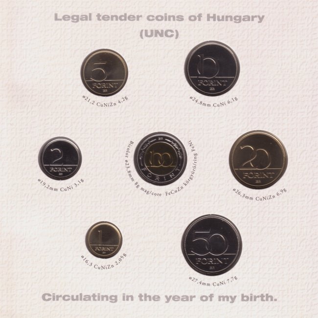 2001. vi extra verdefnyes BU (Brilliant Uncirculated) forgalmi sor