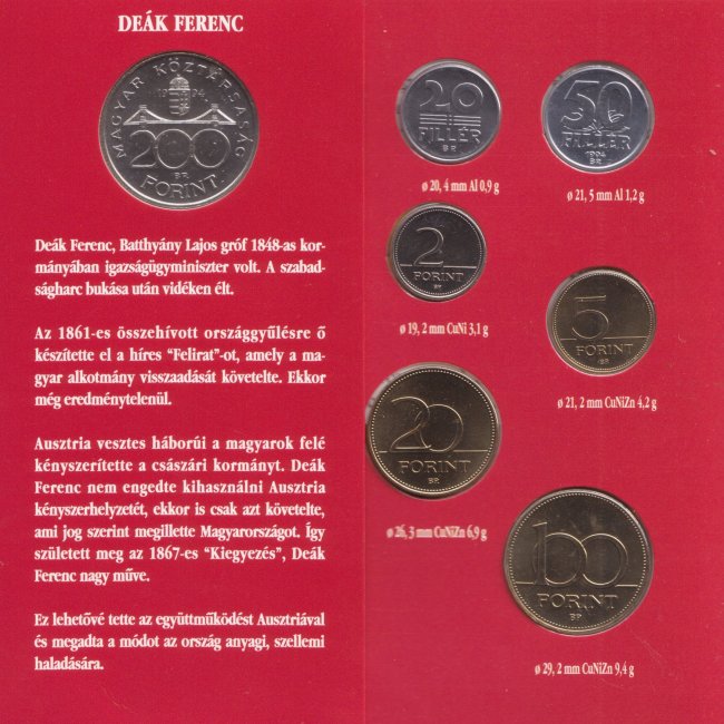 1994. évi extra verdefényes BU (Brilliant Uncirculated) forgalmi sor