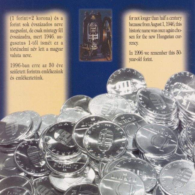 1996. vi extra verdefnyes BU (Brilliant Uncirculated) forgalmi sor