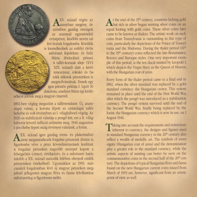 2001. vi extra verdefnyes BU (Brilliant Uncirculated) forgalmi sor