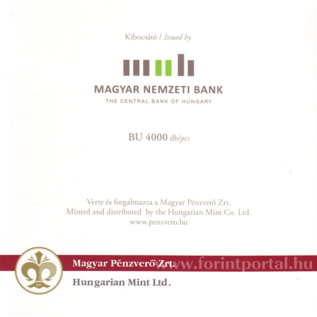 2012. vi extra verdefnyes BU (Brilliant Uncirculated) forgalmi sor