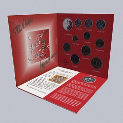 1994. évi dísztokos PROOF forint forgalmi sor BU érmékkel