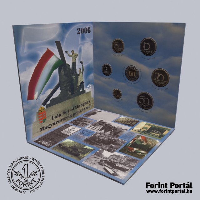 2006. vi dsztokos PROOF forint forgalmi sor 1956-os forradalom s szabadsgharc emlkre