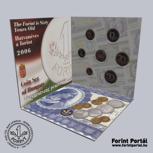 2006. évi dísztokos PROOF forint forgalmi sora 60 éves a Forint