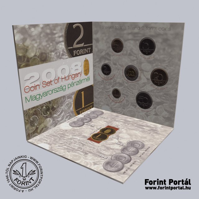 2008. vi dsztokos BU forint forgalmi sor Utols 1 s 2 forintos
