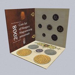 2008. évi dísztokos PROOF forint forgalmi sor Hunyadi Mátyás Reneszánsz emlékév
