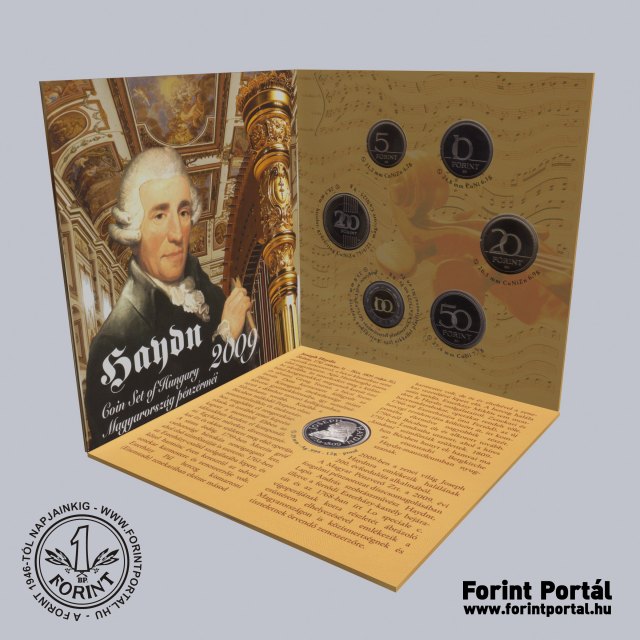 2009. vi dsztokos PROOF forint forgalmi sor Joseph Haydn emlkre