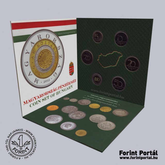 2012. vi dsztokos PROOF forint forgalmi sor Feliratok Magyar Pnzeken
