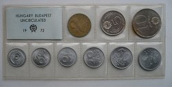 1972. évi forgalmi sor Dupla 10 filléres hiányzó 5 filléres