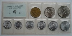1981. évi forgalmi sor Dupla 10 filléres hiányzó 20 filléres
