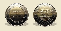 2023-as 100 forintos 175 �ves a Magyar Honv�ds�g eml�k�rme