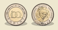 2025-ös 100 forintos Nagy László születésének 100. évfordulója