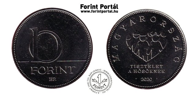 2020-as 10 forintos Tisztelet a hsknek